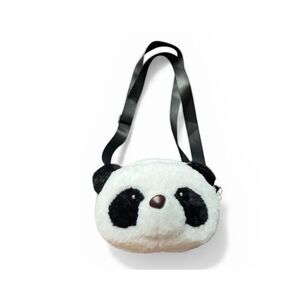 Plush Panda Bear Head Crossbody or Shoulder Bag Girls Small Cute Purse New